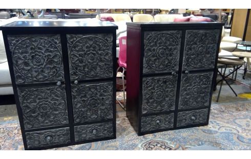 BUFFET BAS MAISON DU MONDE METAL NOIR 2 PORTES