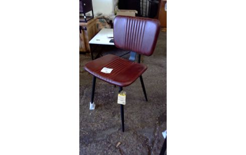 CHAISE EN METAL ET CUIR "MONTI"