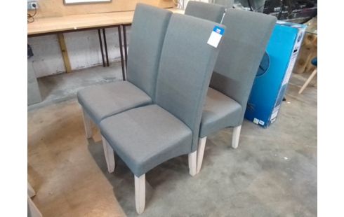 4 CHAISES TYPE MODERNE TISSU GRIS
