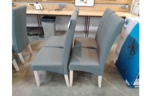 4 CHAISES TYPE MODERNE TISSU GRIS