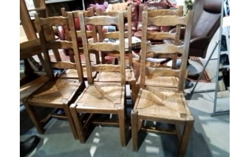 6 CHAISES BOIS DOSSIER HAUT