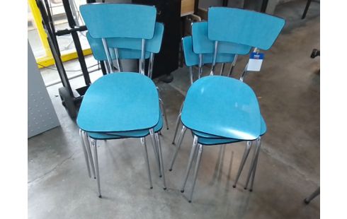 6 CHAISES FORMICA BLEU