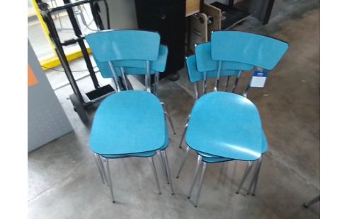 6 CHAISES FORMICA BLEU