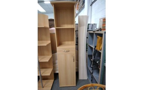 MEUBLE COLONNE TEINTE HETRE 1 PORTE 1 TIROIR