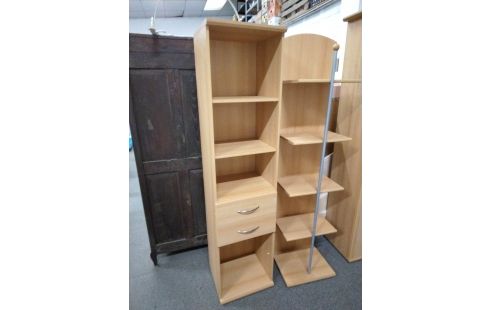 MEUBLE COLONNE TEINTE HETRE 2 TIROIRS