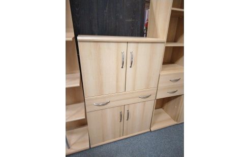 MEUBLE 4 PORTES 1 TIROIR TEINTE HETRE