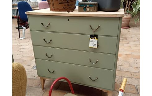 COMMODE VERTE VINTAGE 4T