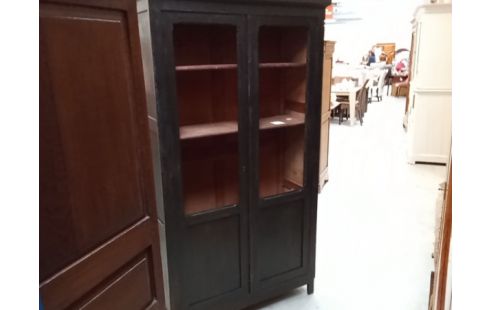 BIBLIOTHEQUE PATINE NOIRE 2 PORTES