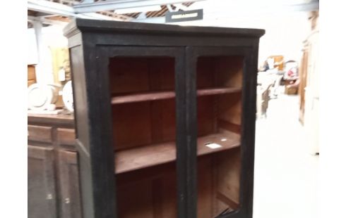 BIBLIOTHEQUE PATINE NOIRE 2 PORTES