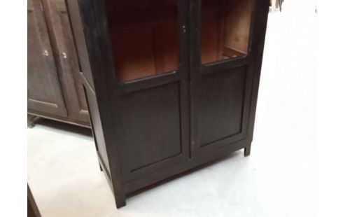 BIBLIOTHEQUE PATINE NOIRE 2 PORTES