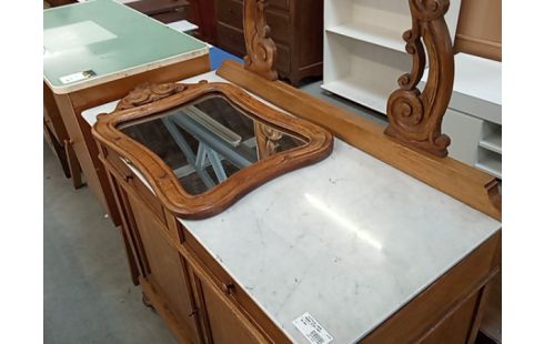 COIFFEUSE CHENE MARBRE BLANC AVEC MIROIR