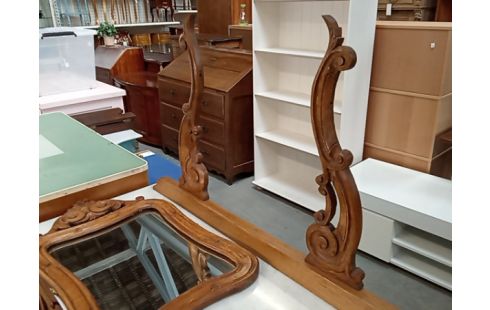 COIFFEUSE CHENE MARBRE BLANC AVEC MIROIR