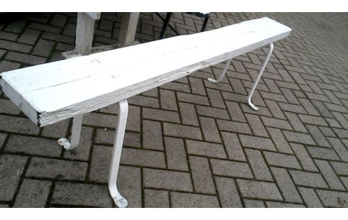 BANCO DE JARDÍN HIERRO FORJA BLANCA, , MADERA