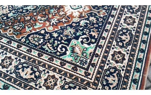 TEPPICH BEIGE BRAUN BLAU