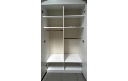KLEIDERSCHRANK 1 WEISS 2 TÜREN