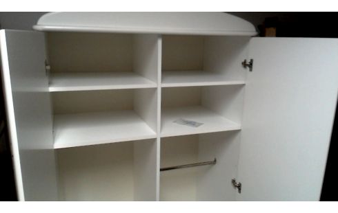 KLEIDERSCHRANK 1 WEISS 2 TÜREN
