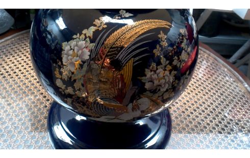 STEHLAMPE, , FASAN BLAU PORZELLAN