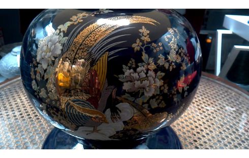 STEHLAMPE, , FASAN BLAU PORZELLAN