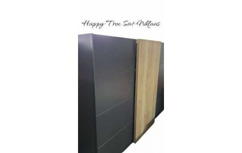 KLEERKAST GRIJS HOUT LOOK 3 SCHUIFDEUREN