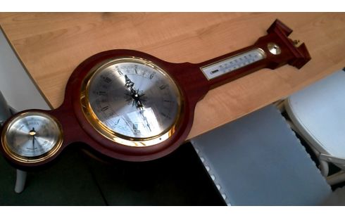 BAROMETER, , UHR, , THERMOMETER, , HOLZ