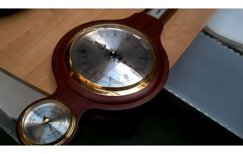 BAROMETER, , UHR, , THERMOMETER, , HOLZ