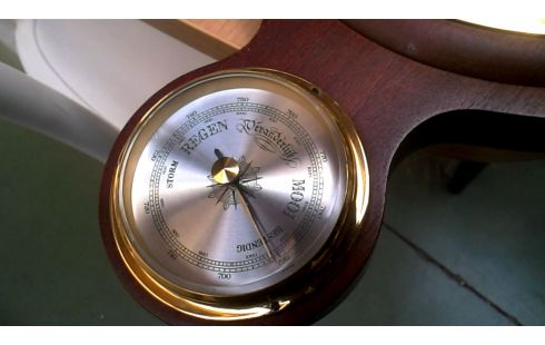 BAROMETER, , UHR, , THERMOMETER, , HOLZ
