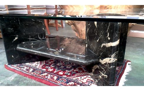 SALONTAFEL MARMER GESLEPEN GLAS