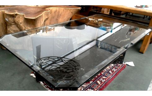 SALONTAFEL MARMER GESLEPEN GLAS