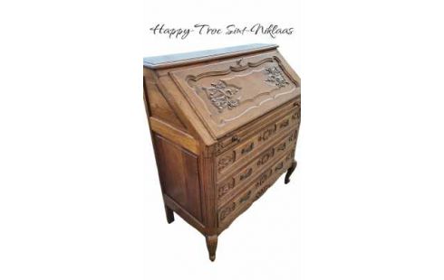 SECRETAIRE STYLE LOUIS XV CHENE MASSIF
