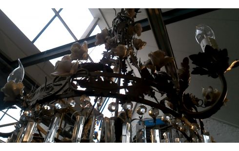 LÁMPARA DE TECHO ANTIGUO COBRE