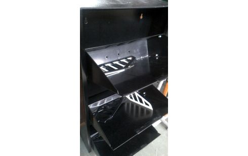 SCHUHSCHRANK SCHWARZ METALL PVC