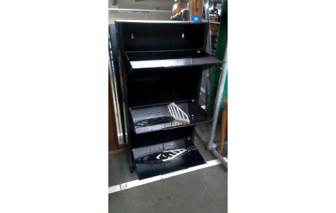 SCHUHSCHRANK SCHWARZ METALL PVC