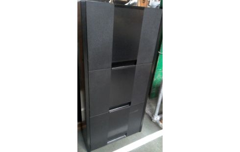 SCHUHSCHRANK SCHWARZ METALL PVC