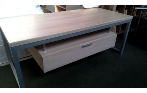 WOHNZIMMERTISCH 1 GRAU METALL, , HOLZ LOOK 1 SCHUBLADE