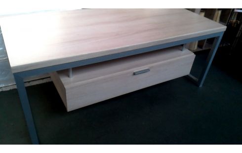 WOHNZIMMERTISCH 1 GRAU METALL, , HOLZ LOOK 1 SCHUBLADE