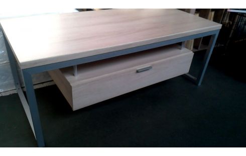 WOHNZIMMERTISCH 1 GRAU METALL, , HOLZ LOOK 1 SCHUBLADE