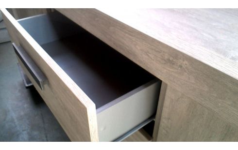 BUFFET BAS CERUSE, , BOIS LOOK 2 PORTES 3 TIROIRS