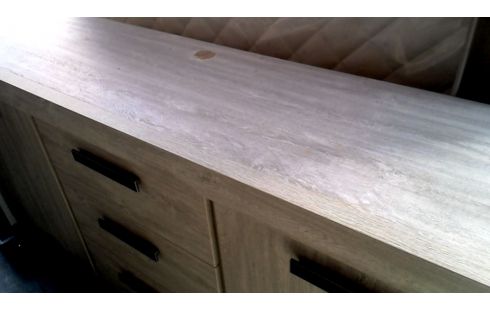 BUFFET BAS CERUSE, , BOIS LOOK 2 PORTES 3 TIROIRS