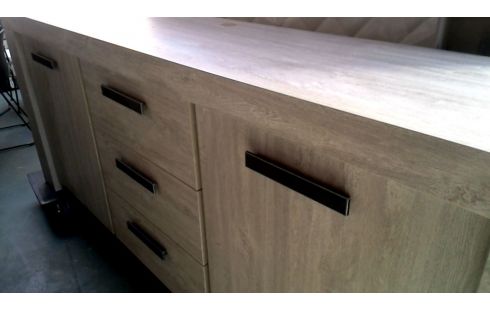 BUFFET BAS CERUSE, , BOIS LOOK 2 PORTES 3 TIROIRS