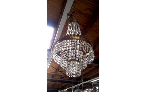 LÁMPARA DE TECHO COBRE CRISTAL