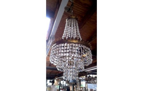 LÁMPARA DE TECHO COBRE CRISTAL