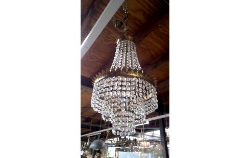 LÁMPARA DE TECHO COBRE CRISTAL