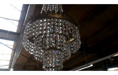 LÁMPARA DE TECHO COBRE CRISTAL