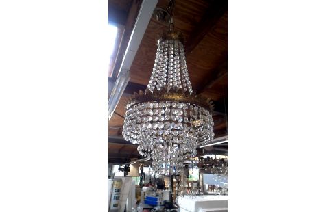 LÁMPARA DE TECHO COBRE CRISTAL