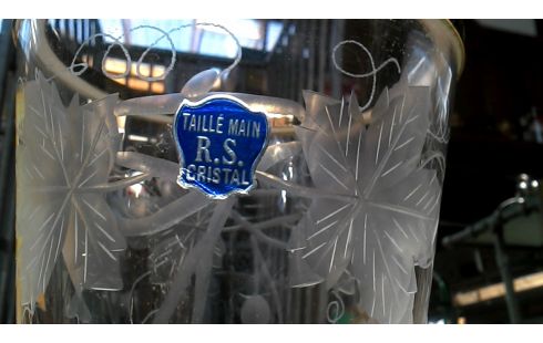 JARRÓN CRISTAL BISELADO LATÓN