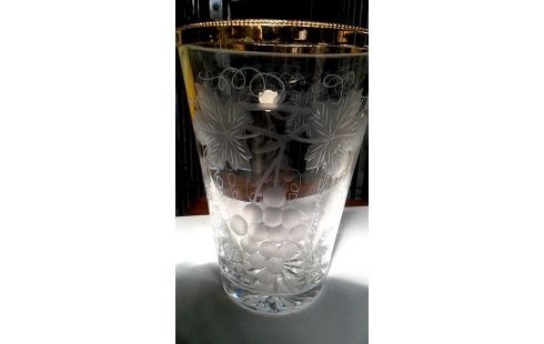 JARRÓN CRISTAL BISELADO LATÓN