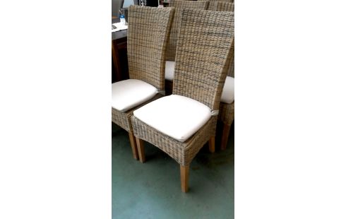 SILLA, , ASIENTO JUNCO CAFÉ, , ALMOHADA