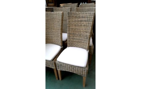 SILLA, , ASIENTO JUNCO CAFÉ, , ALMOHADA