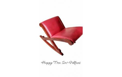 REPOSE PIED, , BALANCOIRE ROUGE SIMILI CUIR