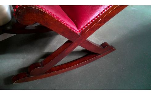 REPOSE PIED, , BALANCOIRE ROUGE SIMILI CUIR